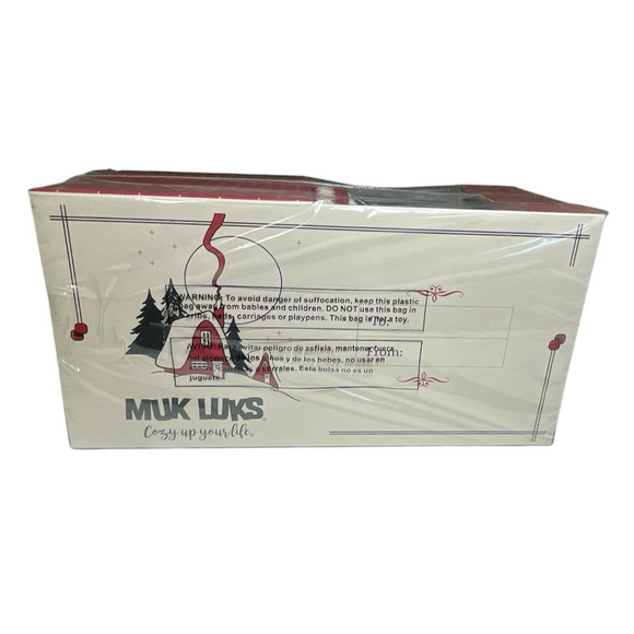 NEW Muk Luks Men's Rib Knit Navy Scuff Slippers w/ Bottle Sweater Medium 10-11 - Picture 12 of 12